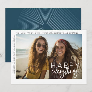 Cartão De Festividades Foto Moderno Feliz Tudo Minimal Borda Branca