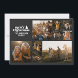 Cartão De Festividades Foto multigráfica moderna em preto branco<br><div class="desc">Retrô tipografia,  Natal multifoto moderno. As cores de fundo em preto e branco do texto podem ser personalizadas. Parte de uma coleção</div>