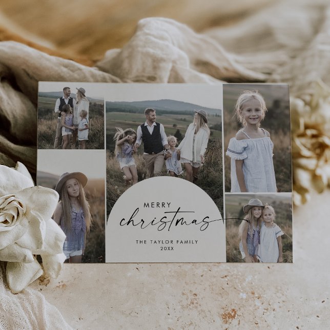 Cartão De Festividades Foto Múltipla de Arch Moderno Feliz Natal (Criador carregado)