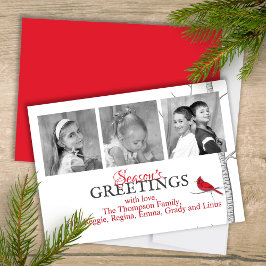 Cartão De Festividades Foto Múltipla De Árvore De Inverno Da Floresta Car