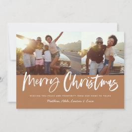 Cartão De Festividades Foto múltipla de natal de natal de merenda e scrip