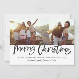 Cartão De Festividades Foto múltipla de natal de natal de natal em preto