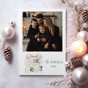 Cartão De Festividades Foto Natal Alegre e Brilhante Elegante