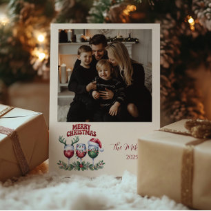 Cartão De Festividades Foto Natal Alegre Vinho