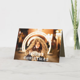 Cartão De Festividades Foto Natal Moderno Personalizável Feriado
