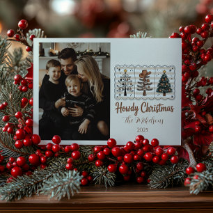 Cartão De Festividades Foto Natal Western Howdy Cowboy