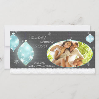 Cartão De Festividades Foto nova do casal dos enfeites de natal Sassy