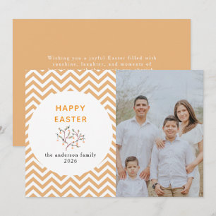 Cartão De Festividades Foto Páscoa Feliz Padrão Moderno Elegante