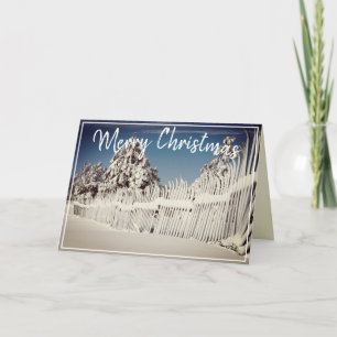 Cartão De Festividades Foto Personalizada Cena de Esqui de Neve Feliz de