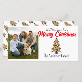 Cartão De Festividades Foto Personalizada com Árvores de Natal