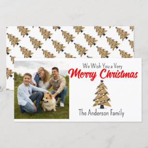 Cartão De Festividades Foto Personalizada com Árvores de Natal