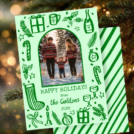 Cartão De Festividades FOTO Personalizada Da Arca Fofa De Natal Whimsso