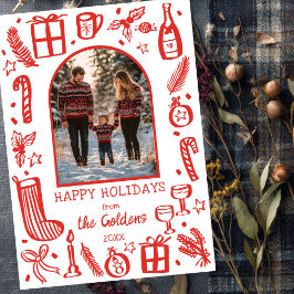 Cartão De Festividades FOTO Personalizada Da Arca Fofa De Natal Whimsso