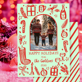 Cartão De Festividades FOTO Personalizada Da Arca Fofa De Natal Whimsso