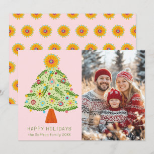 Cartão De Festividades FOTO PERSONALIZADA DA Árvore DE Natal Do Quadrado