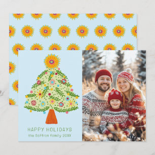 Cartão De Festividades FOTO PERSONALIZADA DA Árvore DE Natal Do Quadrado