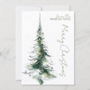 Cartão De Festividades Foto Personalizada da Árvore de Natal Moderna Abst