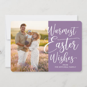 Cartão De Festividades Foto Personalizada da Família Feliz Páscoa em Viol