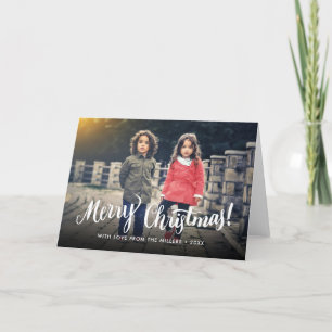 Cartão De Festividades Foto Personalizada da Tipografia de Feliz Natal