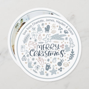 Cartão De Festividades Foto Personalizada da Tipografia de Natal Merry Az