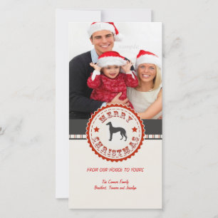 Cartão De Festividades Foto personalizada de cão de galinha de Natal retr