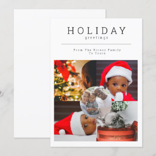 Cartão De Festividades Foto personalizada de cinco fotos no feriado