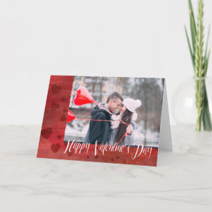 Cartão De Festividades Foto personalizada de corações do feliz dia de o