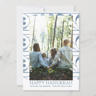 Cartão De Festividades Foto Personalizada de Férias Feliz Hanukkah