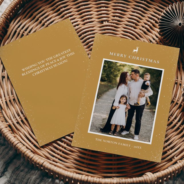 Cartão De Festividades Foto Personalizada De Flocos De Neve Simples De Pe (Criador carregado)