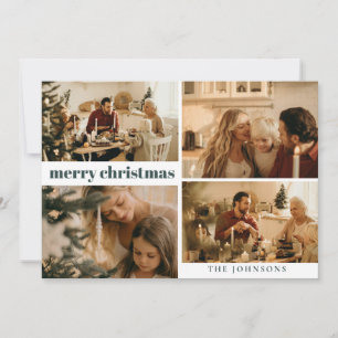 Cartão De Festividades Foto personalizada de Na moda moderno, verde escur