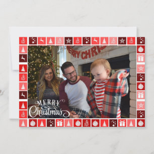 Cartão De Festividades Foto Personalizada de Natal Assinatura