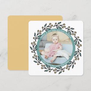 Cartão De Festividades Foto personalizada de natal da coroa moderna