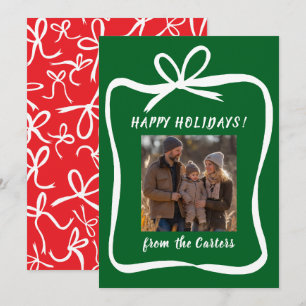 Cartão De Festividades FOTO PERSONALIZADA DE Natal do Quadro de Friso de 