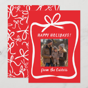 Cartão De Festividades FOTO PERSONALIZADA DE Natal do Quadro de Friso de