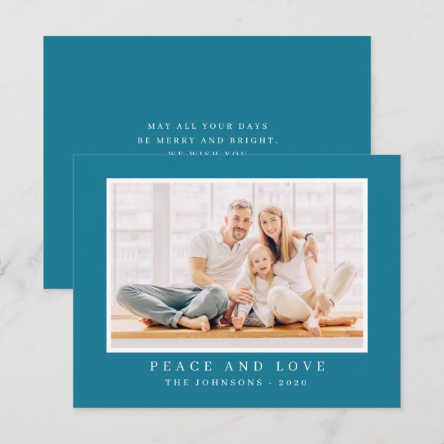 Cartão De Festividades Foto personalizada de Natal simples moderna (Frente/Verso)