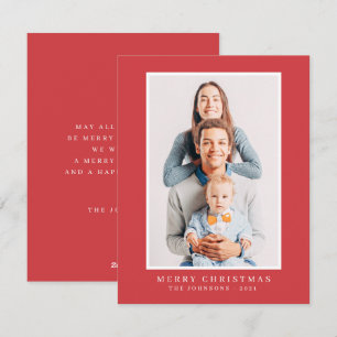 Cartão De Festividades Foto personalizada de Natal simples moderna