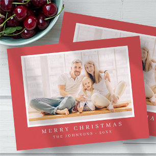 Cartão De Festividades Foto personalizada de Natal simples moderna