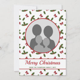 Cartão De Festividades Foto Personalizada De Padrão De Arcos Vermelhos E 