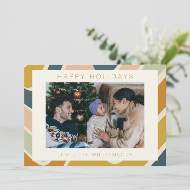 Cartão De Festividades Foto personalizada de Pastel de Abstrato Swirl do  (Em pé/Frente)