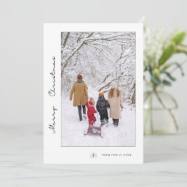 Cartão De Festividades Foto personalizada de saudação de Natal minimalist