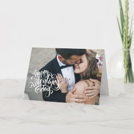 Cartão De Festividades Foto Personalizada de Script Moderno do dia de os