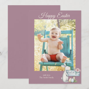 Cartão De Festividades Foto personalizada do bebê felz pascoa