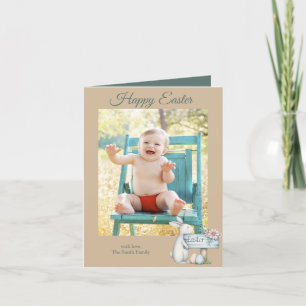 Cartão De Festividades Foto personalizada do bebê felz pascoa