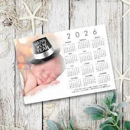 Cartão De Festividades Foto Personalizada do Calendário do Feliz ano novo