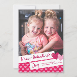 Cartão De Festividades Foto personalizada do coração cor-de-rosa do feliz