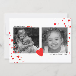 Cartão De Festividades Foto personalizada do Dia de os namorados Red Hear