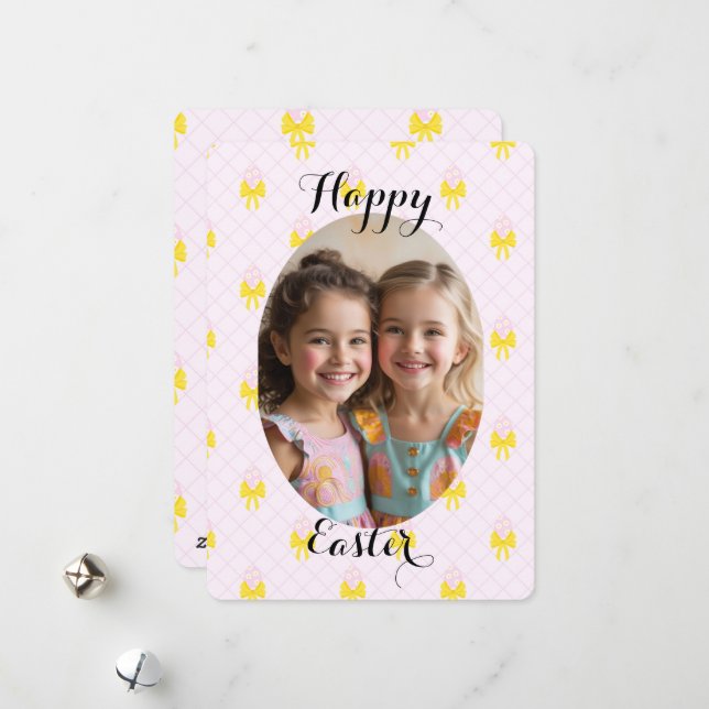 Cartão De Festividades Foto personalizada do felz pascoa (Frente/Verso In Situ)