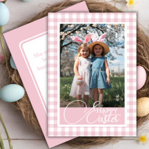 Foto Personalizada Do Felz pascoa Gingham, Cor-De-