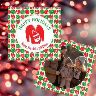 Cartão De Festividades Foto PERSONALIZADA dos Suéteres de Natal Feio