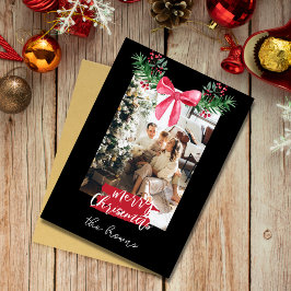Cartão De Festividades Foto personalizada e bonita do natal garland